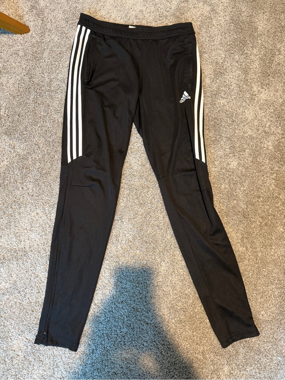 adidas Black Three-Stripe Track Pants